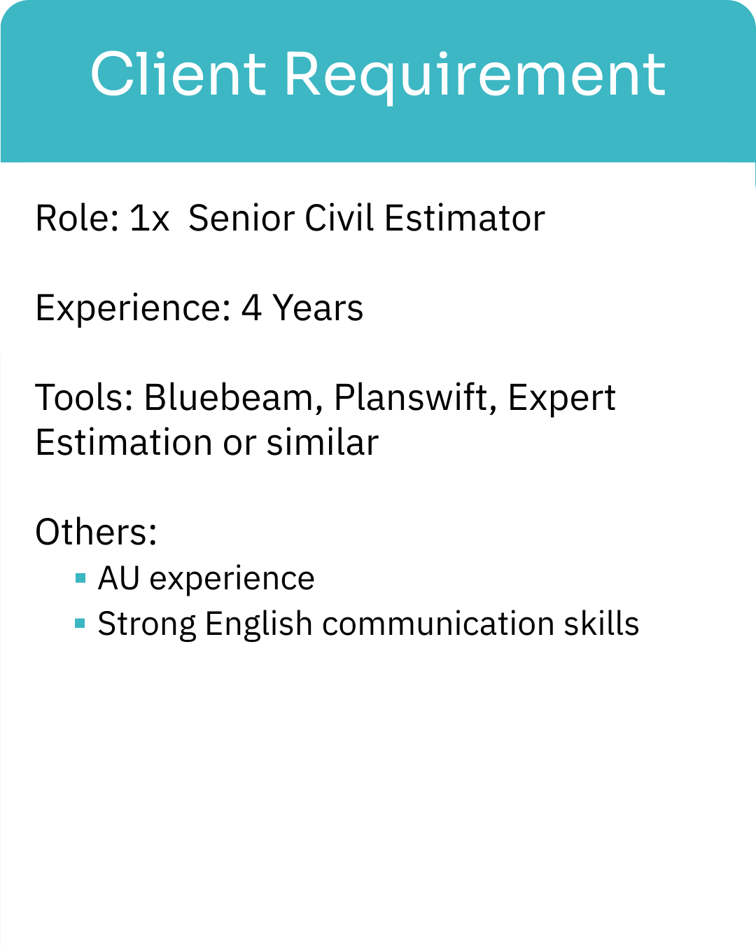 Client Requirement Case Study